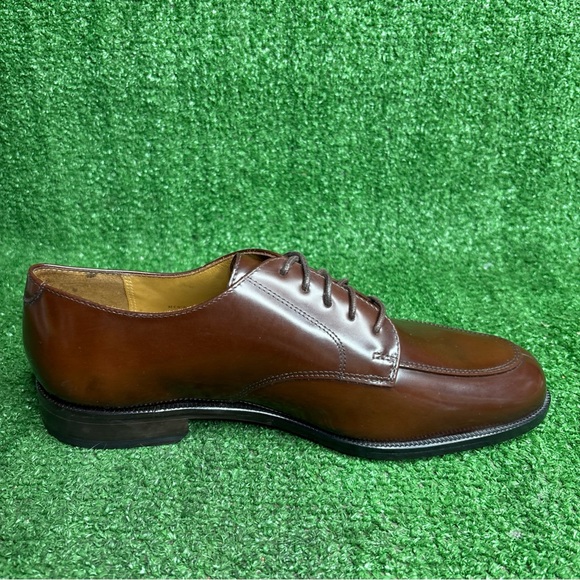 Cole Haan Men’s 8.5 Brown Patent Leather Split Toe Oxford Shoes - NEW - Picture 6 of 12